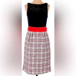 Milly tweed boucle colorblock sheath dress size 2
